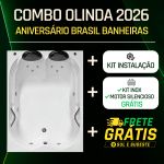 Banheira Dupla Olinda 2026 COMPLETA com hidro em acrílico - Combo