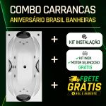 Banheira Retangular Carrancas COMPLETA com hidro em acrílico - Combo