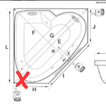 Banheira de Canto Curvelo COMPLETA com hidro em acrílico 1,54x1,54x0,49 220v (Pronta Entrega) - OP 132777