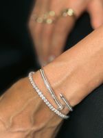 Bracelete Prata de prego cravejado