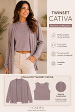 Twin-set  feminino Cativa em malha C91671