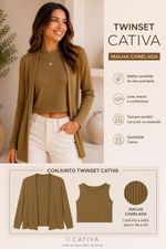 Twin-set  feminino Cativa em malha C91671