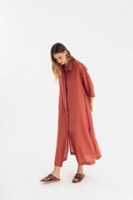 Chemise Amplo Linho Terracota