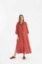 Chemise Amplo Linho Terracota