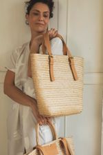 Bolsa Palha Alça Couro