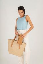 Bolsa Palha Alça Couro