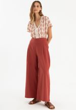 Calça Pantalona Rami Terracota