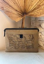 Estojo Notebook Lona Mapa Preto