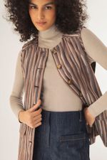 Colete Alongado Jacquard Solo