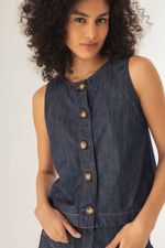 Regata Botões Jeans 