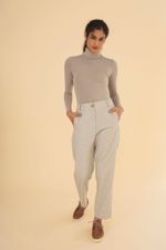Calça Reta Jacquard Pintadinho