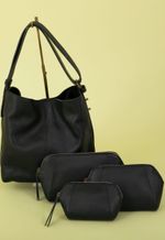 Necessaire Grande Couro Preta
