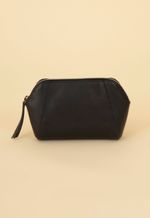 Necessaire Média Couro Preta