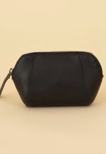 Necessaire Média Couro Preta