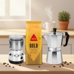 Café Delta Q Grão Cafeteira Italiana 6 Xícaras Moedor Inox