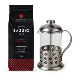 Kit Café Gourmet Torrado Baggio 250g Cafeteira Inox 350ml