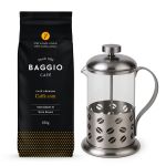 Kit Café Gourmet Torrado Baggio 250g Cafeteira Inox 350ml
