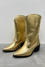 Bota Country Cano Médio Dourada