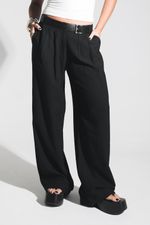 Calça Ampla Alfaiataria Preta