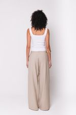 Calça de Alfaiataria Reta Bege 