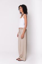 Calça de Alfaiataria Reta Bege 