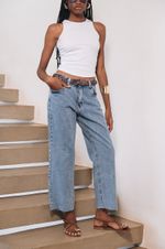 Calça Jeans Cropped Azul Médio 