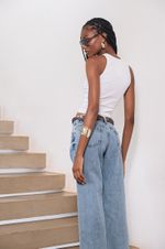 Calça Jeans Cropped Azul Médio 