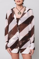 Camisa Listrada Marrom 