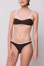 Conjunto de Biquíni Bicolor Marrom