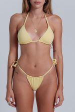 Conjunto de Biquini Cortininha Amarelo