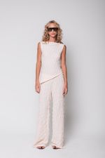 Conjunto de Tule Texturizado Creme