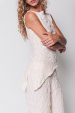 Conjunto de Tule Texturizado Creme