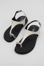 Rasteira de Dedo Metal Off White