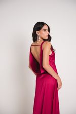 Vestido Costas Abertas Magenta
