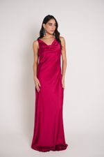 Vestido Costas Abertas Magenta