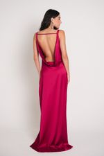 Vestido Costas Abertas Magenta