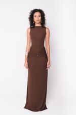 Vestido Longo Argola Marrom 