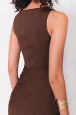 Vestido Longo Argola Marrom 
