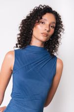 Vestido Midi de Tule Azul 