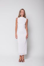 Vestido Midi de Tule Branco 