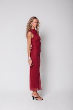 Vestido Midi de Tule Vermelho