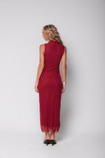 Vestido Midi de Tule Vermelho