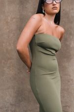 Vestido Tubinho Longo Verde Musgo