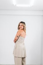 Blusa Alfaiataria Tulipa Bege