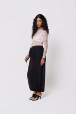 Body Manga Longa Renda Off White