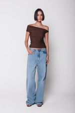 Blusa Ombro a Ombro Marrom