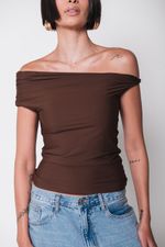 Blusa Ombro a Ombro Marrom