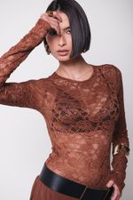  Body de Renda Marrom