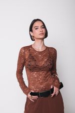  Body de Renda Marrom