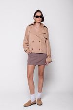 Trench Coat Cropped Bege
